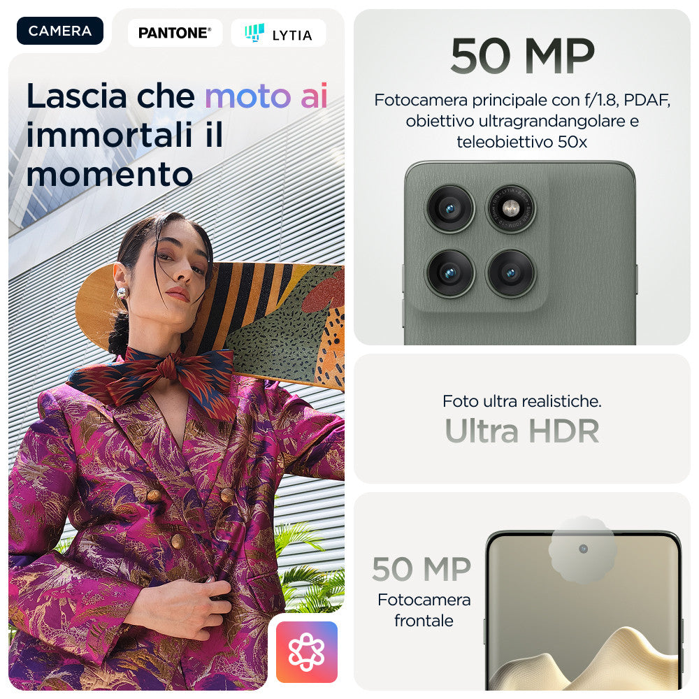 Motorola Edge 60 Pro Smartphone 12GB 512GB Grigio 50MP Fotocamera 6.67