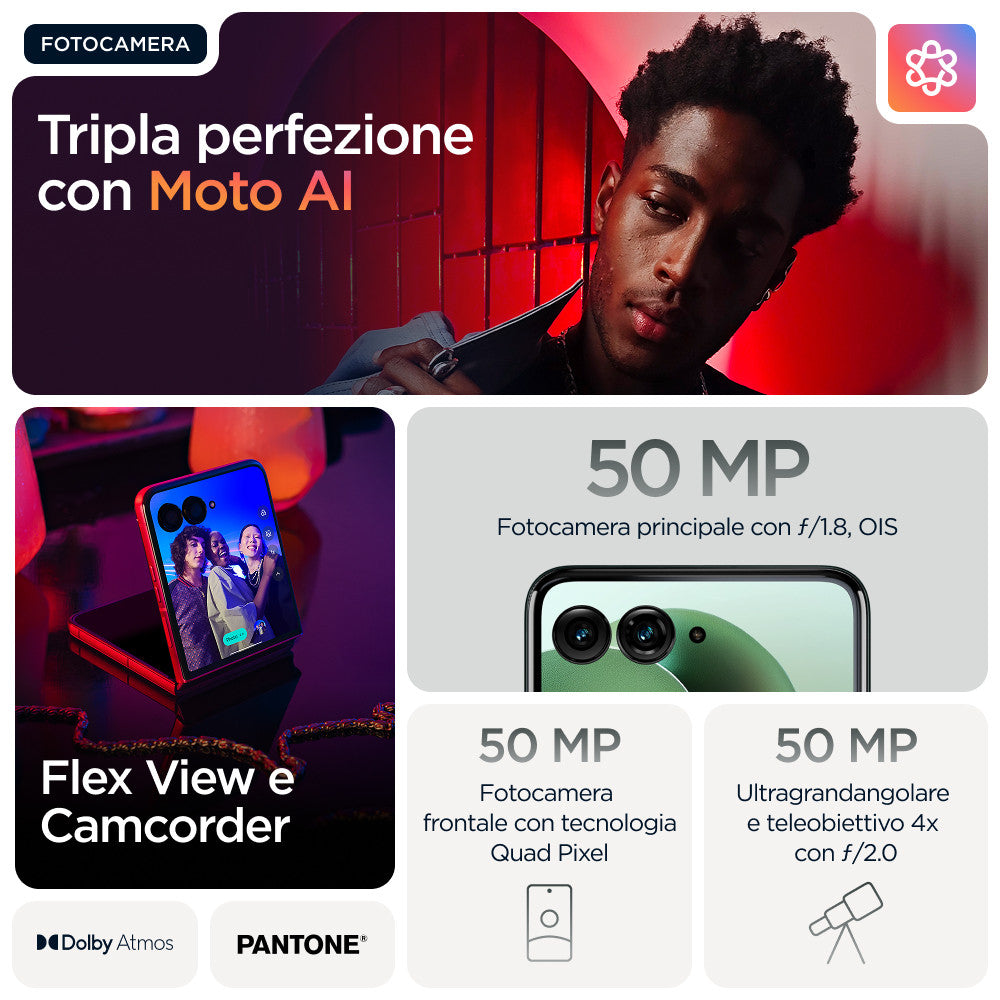 Motorola Razr 60 Ultra Smartphone Pieghevole 5G 16GB 512GB 50MP Verde Scarab