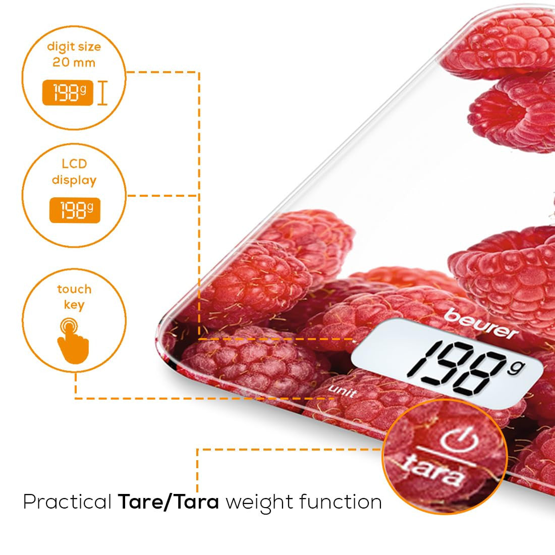 Beurer KS19 Bilancia da Cucina Digitale Berry Capacità 5kg Precisione 1g