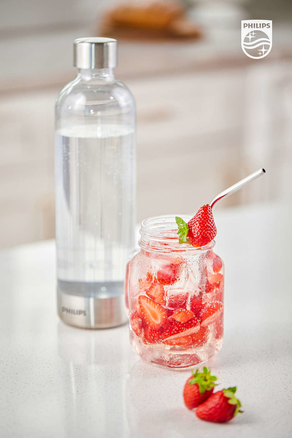 Philips GoZero Borraccia Acciaio Inox 1 Litro per Gasatore Acqua
