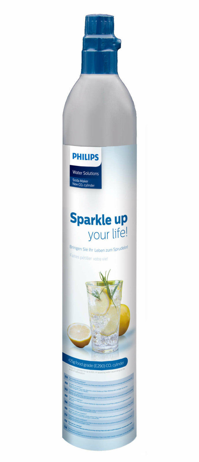 Philips Bombola CO2 Ricaricabile 425g per Gasatore d'Acqua GoZero ADD913/10