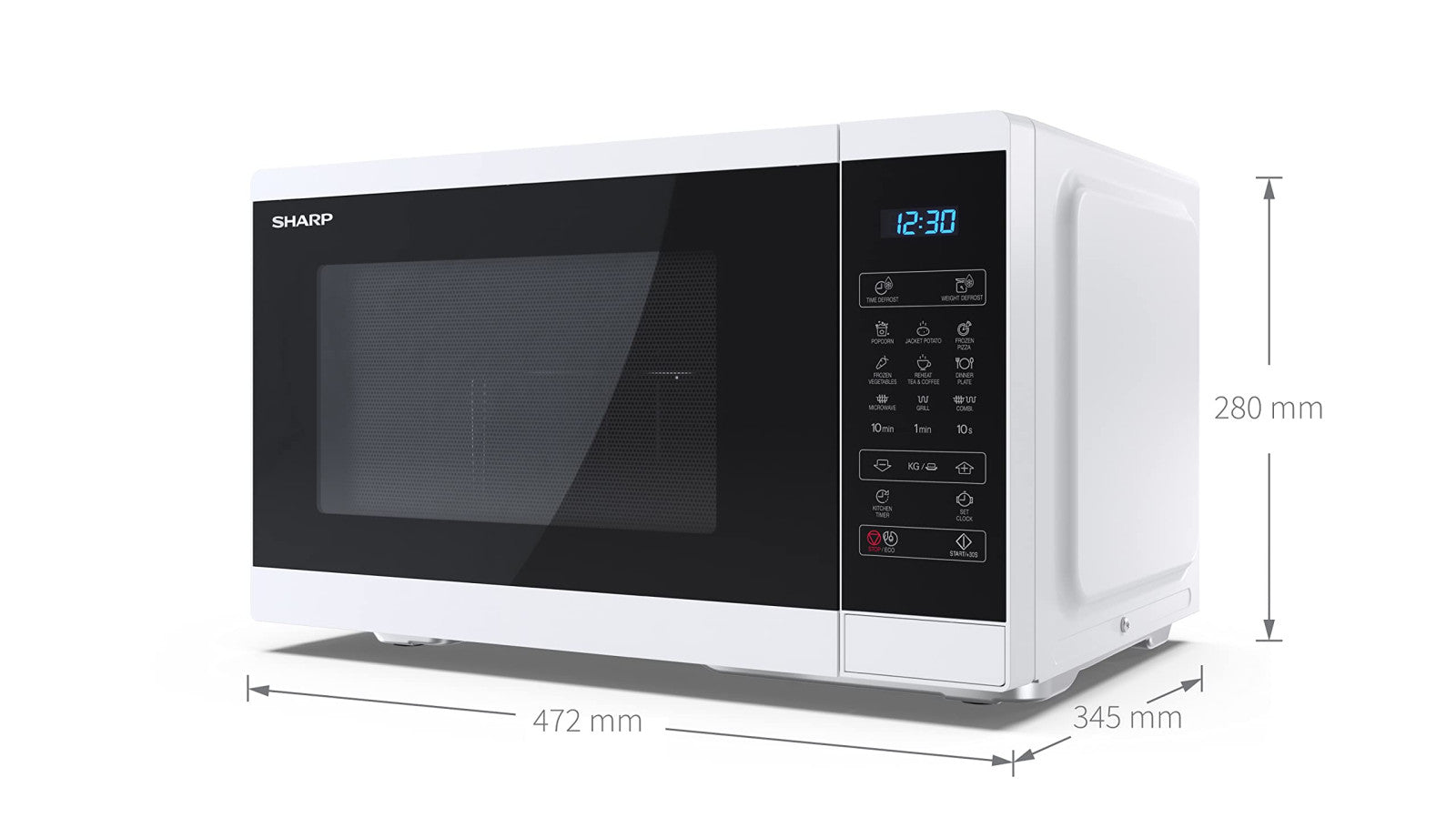 Sharp Forno a Microonde YC-MG252AE-W con Grill 25L Bianco 900W/1000W