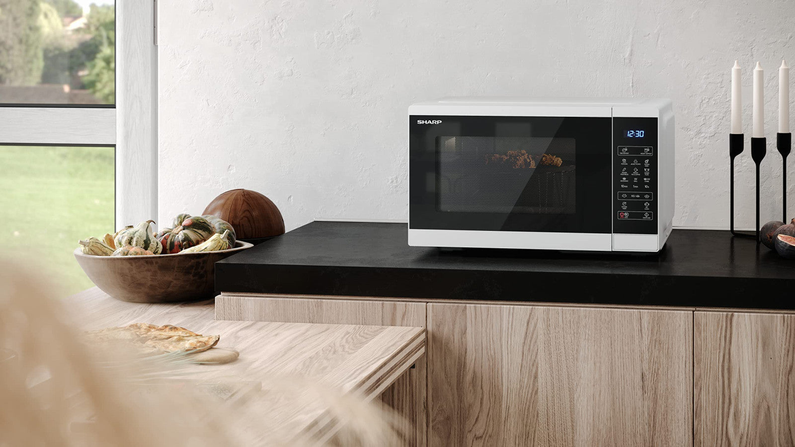 Sharp Forno a Microonde YC-MG252AE-W con Grill 25L Bianco 900W/1000W