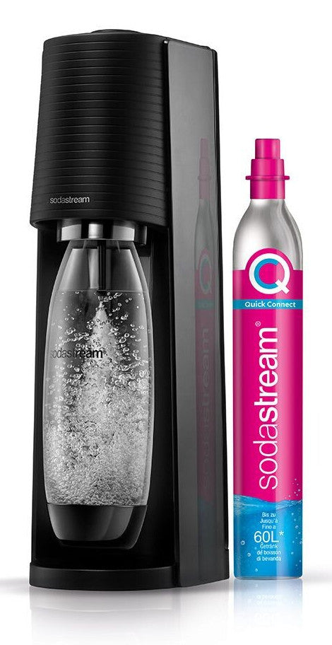 SodaStream Terra Nero Gasatore con Cilindro CO2 e Bottiglia 1 Litro