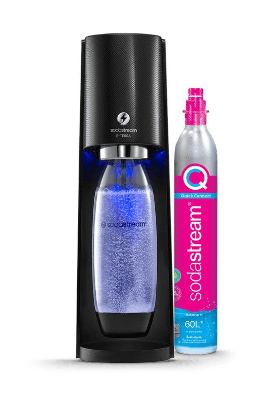SodaStream E-Terra Gasatore Elettrico Nero con Bombola CO2 QuickConnect