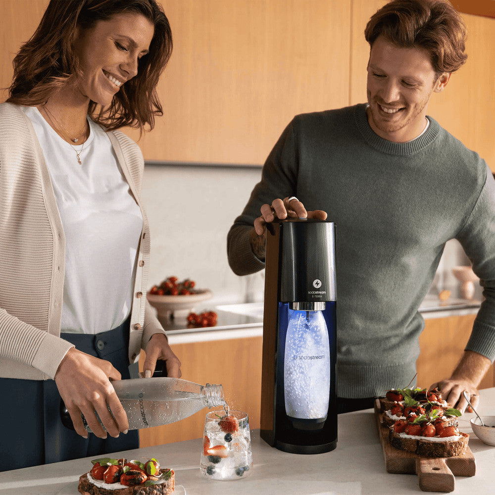SodaStream E-Terra Gasatore Elettrico Nero con Bombola CO2 QuickConnect