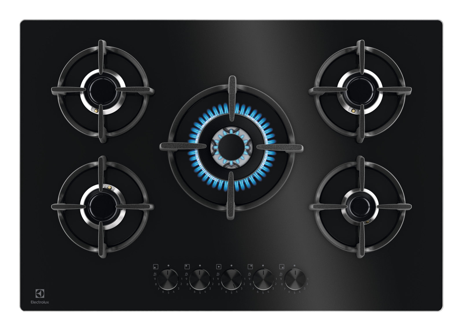 Electrolux EGG75372K Piano Cottura Gas 5 Fornelli 75cm da Incasso Nero Vetro