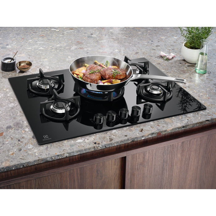 Electrolux EGG75372K Piano Cottura Gas 5 Fornelli 75cm da Incasso Nero Vetro