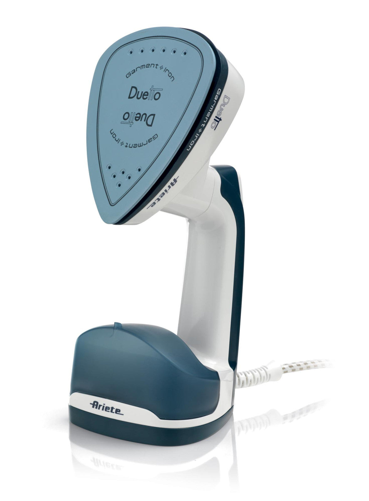 Ariete Duetto 6246 Stiratrice Verticale Portatile 1000W Piastra Ceramica Bianco e Blu