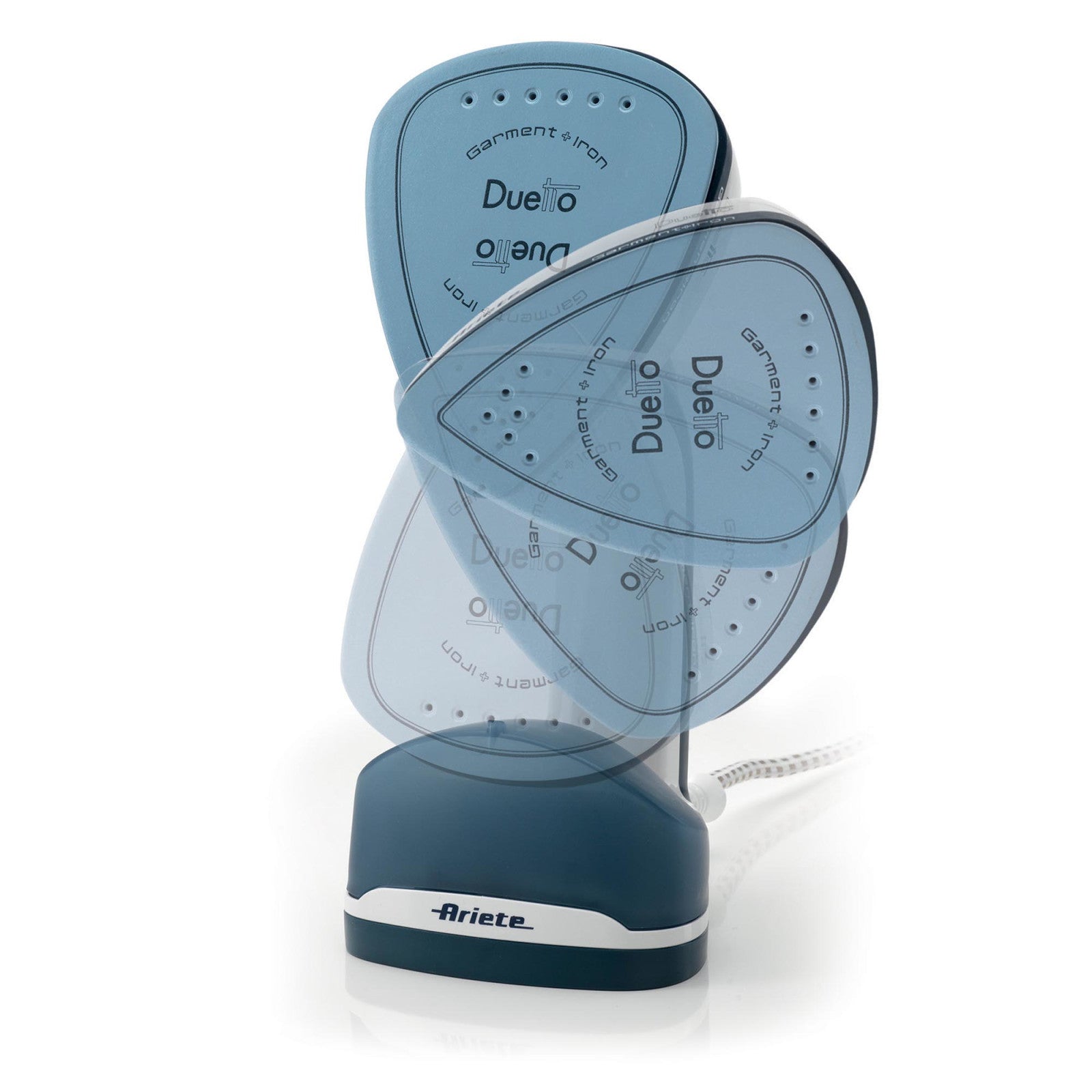 Ariete Duetto 6246 Stiratrice Verticale Portatile 1000W Piastra Ceramica Bianco e Blu