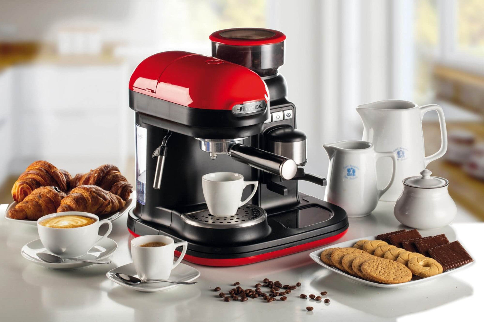Ariete 1318 Macchina da Caffè Automatica con Macinacaffè Integrato 15 bar Rosso