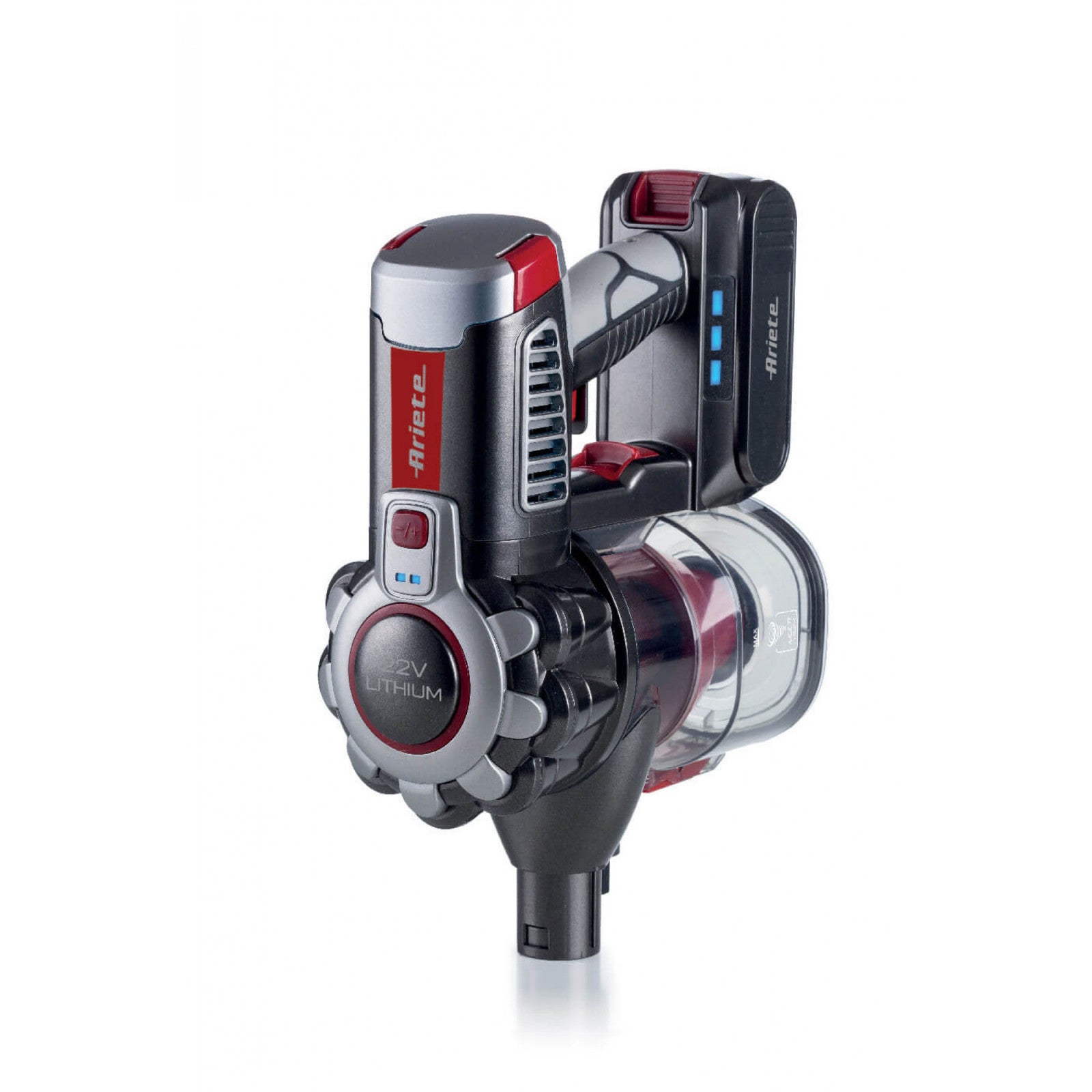 Ariete 2757 Scopa Elettrica Senza Fili 22V Batteria al Litio Rosso