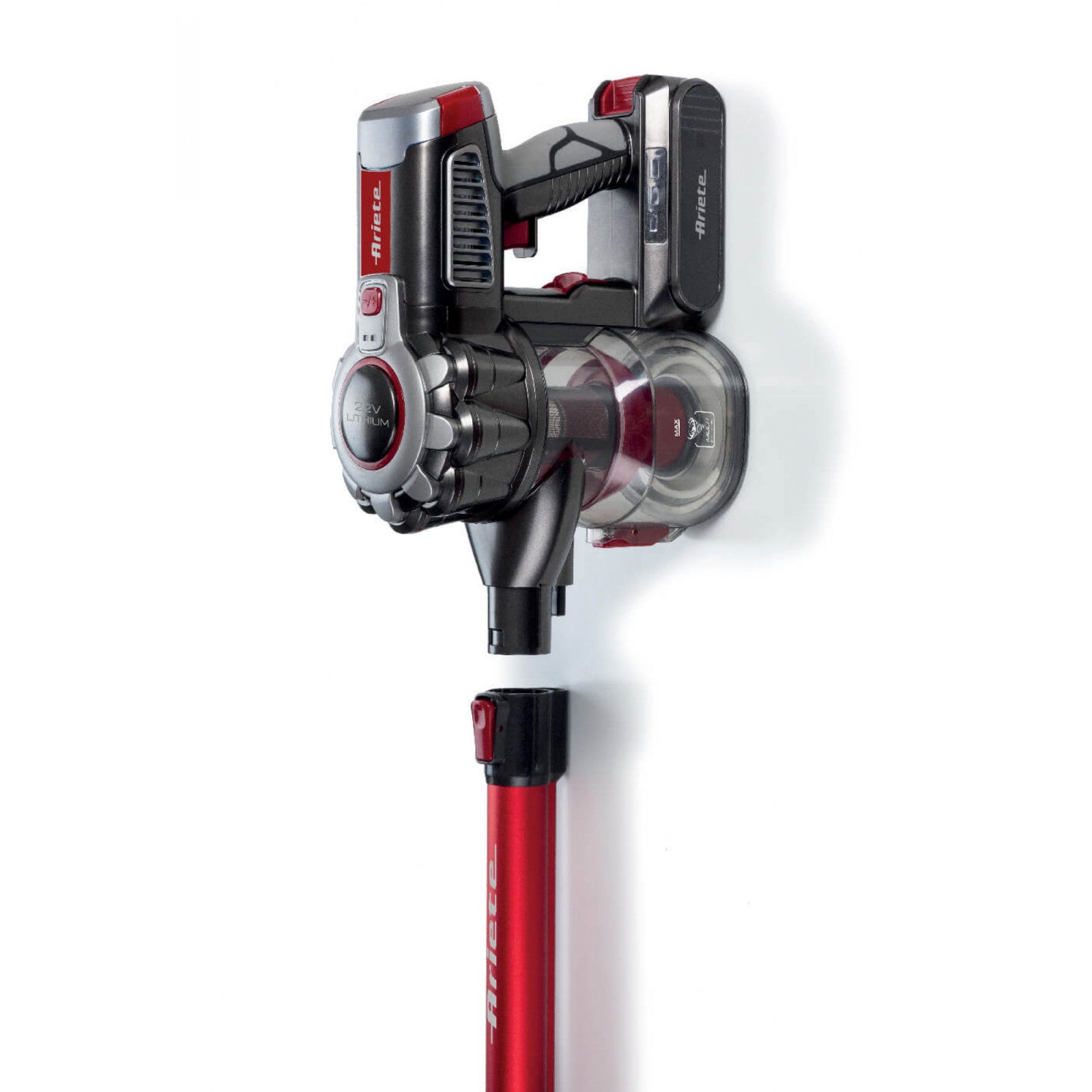 Ariete 2757 Scopa Elettrica Senza Fili 22V Batteria al Litio Rosso