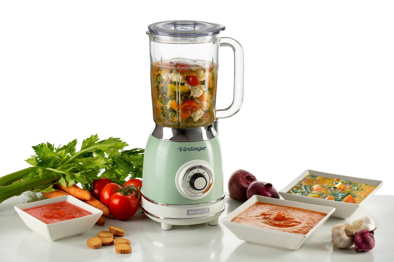 Ariete Frullatore Vintage 583 Verde 1,5L Vetro 1000W 4 Lame da Cucina