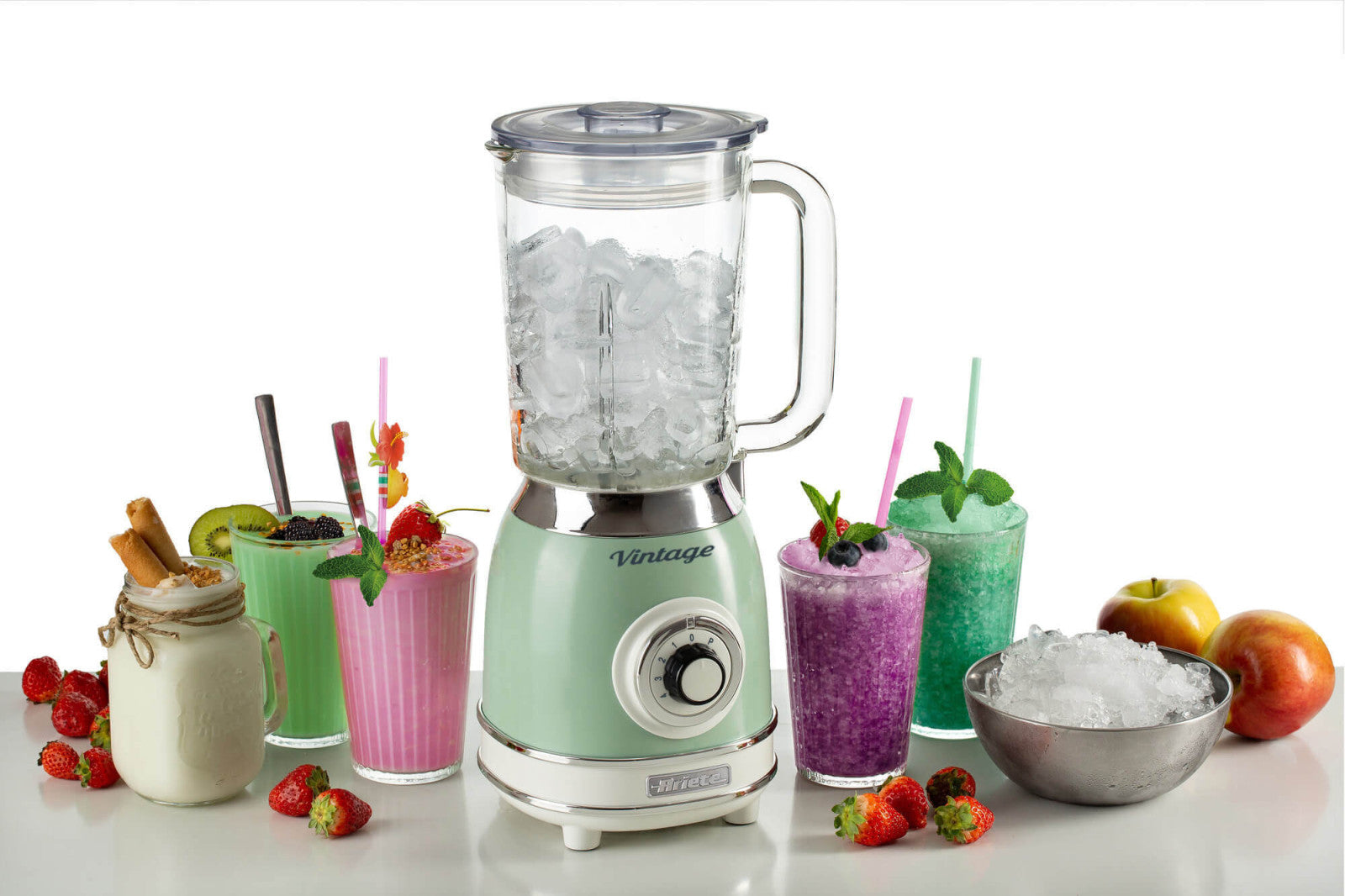 Ariete Frullatore Vintage 583 Verde 1,5L Vetro 1000W 4 Lame da Cucina