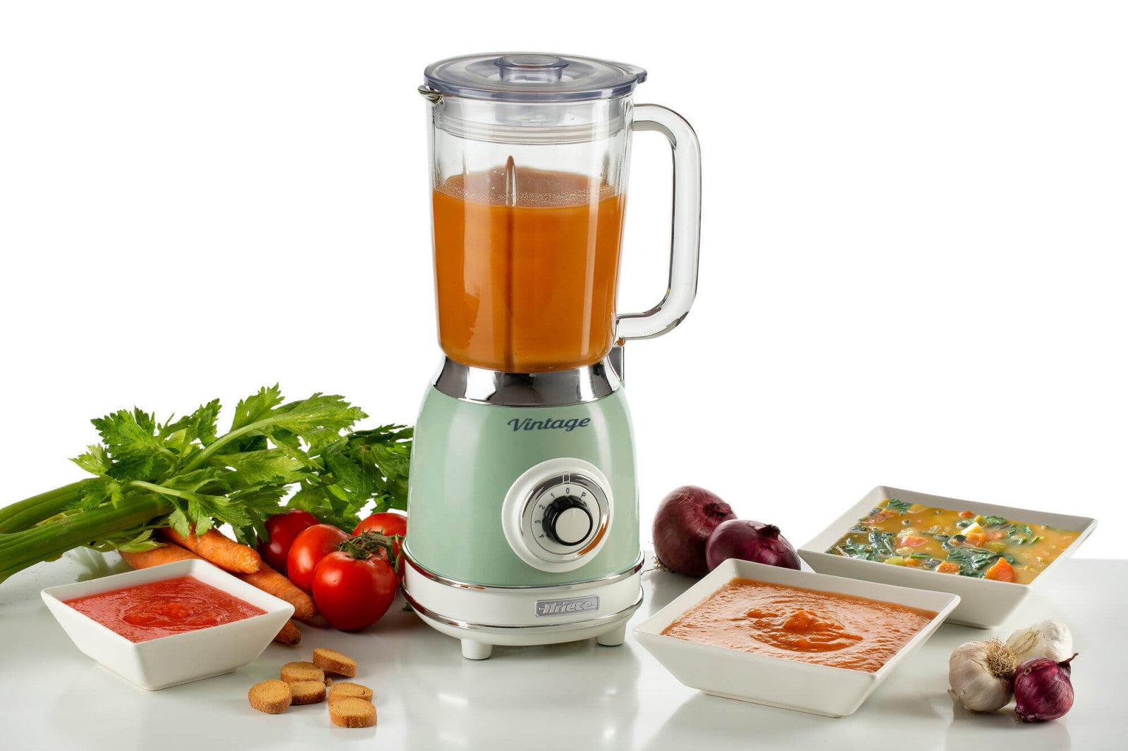 Ariete Frullatore Vintage 583 Verde 1,5L Vetro 1000W 4 Lame da Cucina