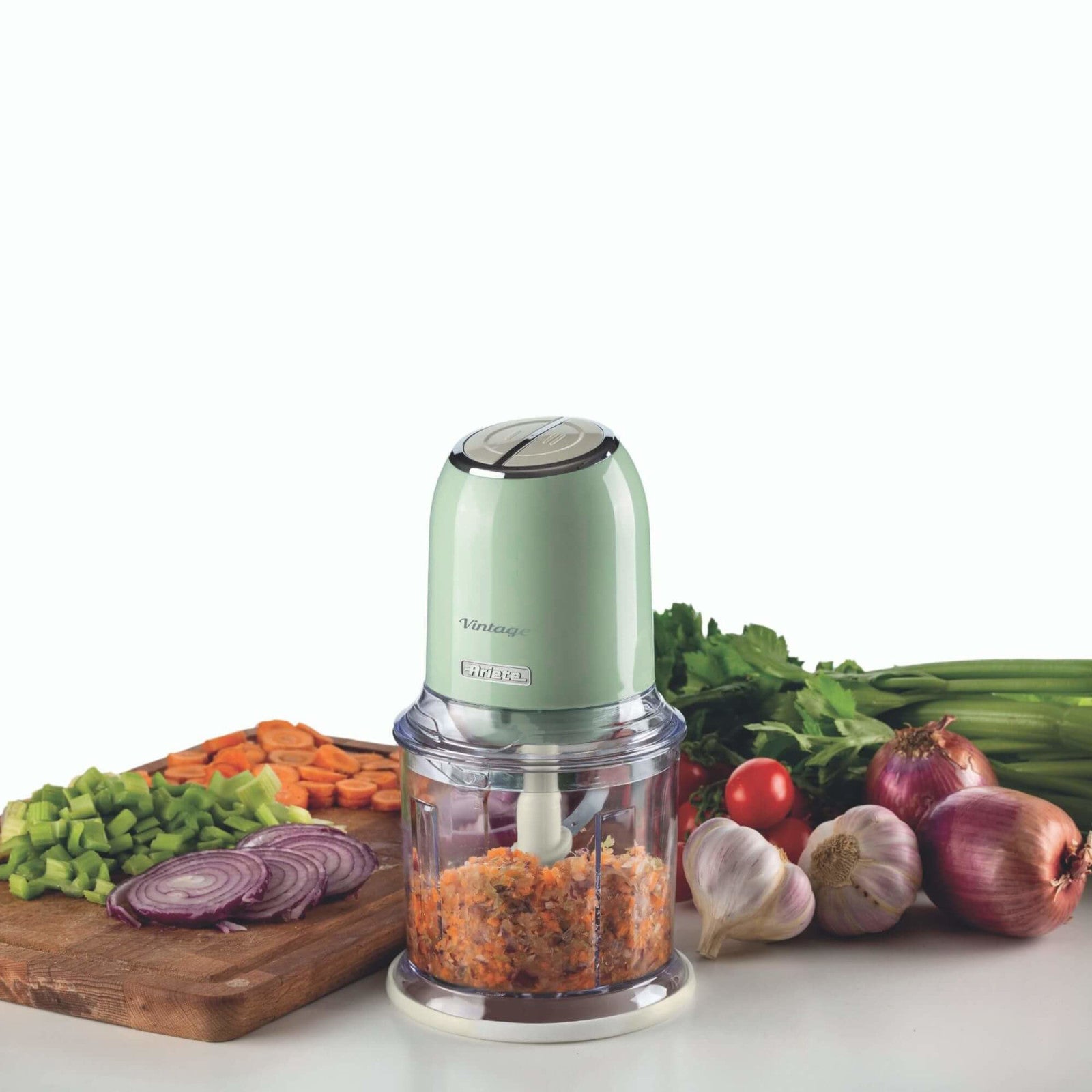 Ariete Tritatutto Vintage 438 Verde 0,6L 400W 4 Lame Acciaio Inox Tritaghiaccio