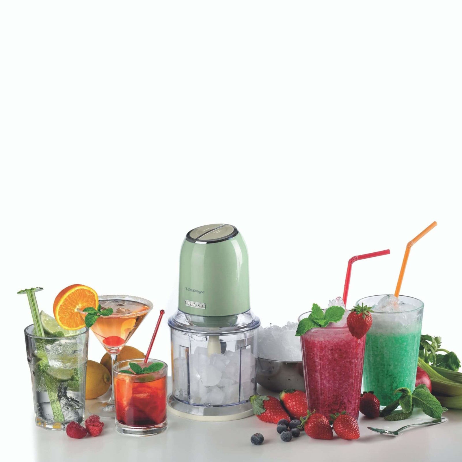 Ariete Tritatutto Vintage 438 Verde 0,6L 400W 4 Lame Acciaio Inox Tritaghiaccio