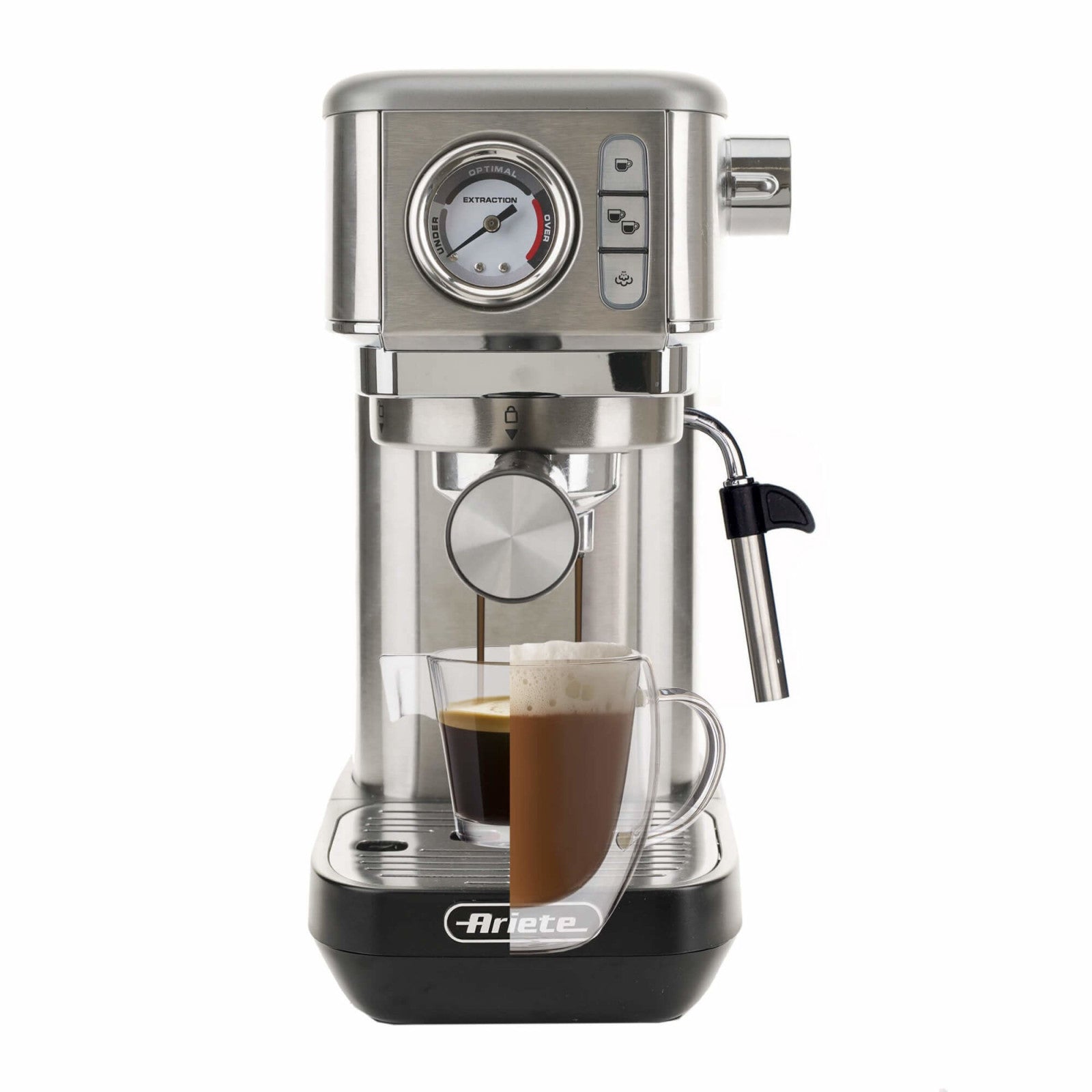 Ariete 1381 Macchina Espresso Manuale 15 bar Cialde ESE e Caffè Macinato 1300W