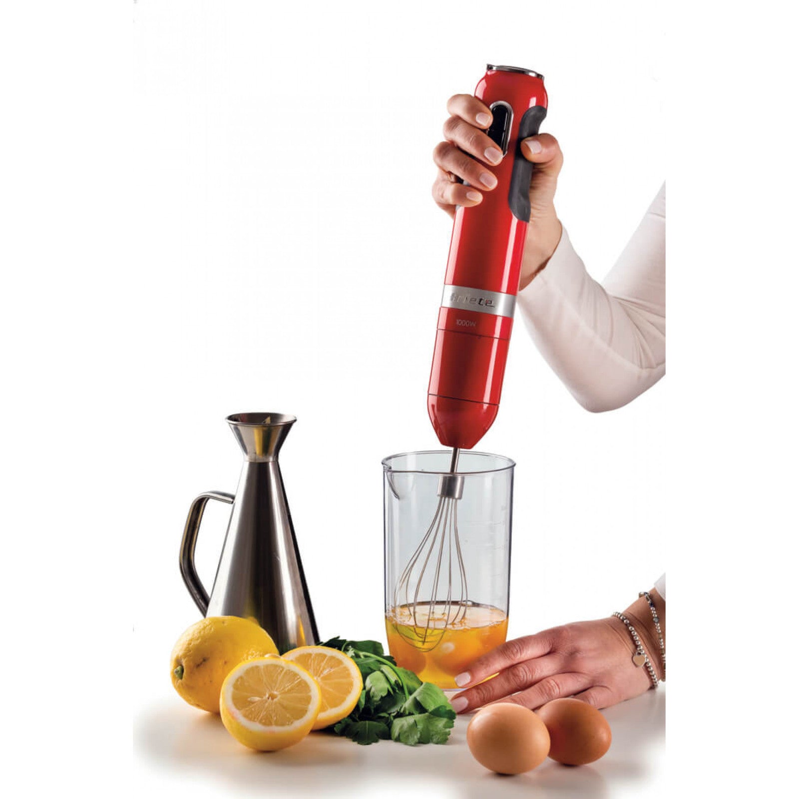 Ariete Frullatore ad immersione Moderna 602 1000W 10 velocità Turbo Rosso
