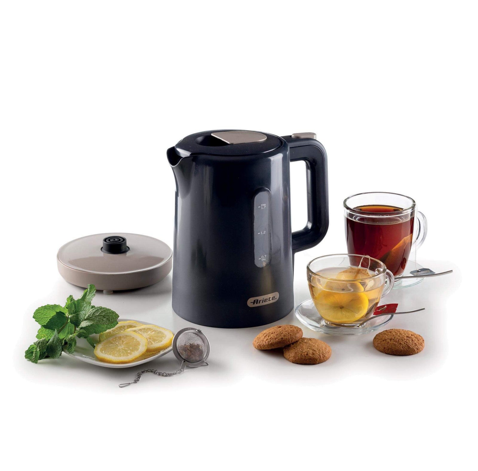 Ariete Bollitore 2846 1,7L 2200W Senza Filo Dark & Sahara Grey Base Rimovibile