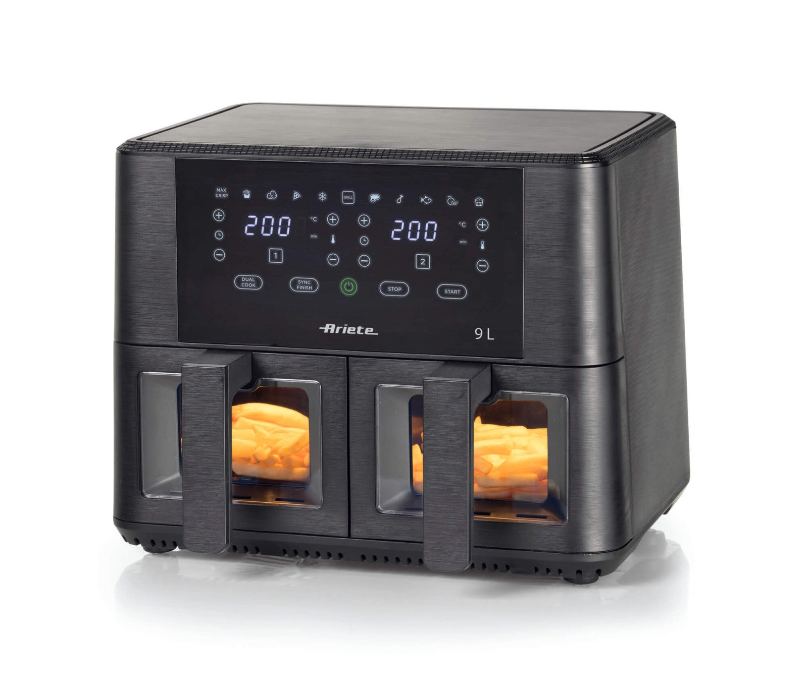 Ariete Friggitrice ad Aria Doppia 4631 9L 2400W Nero con Doppio Cestello