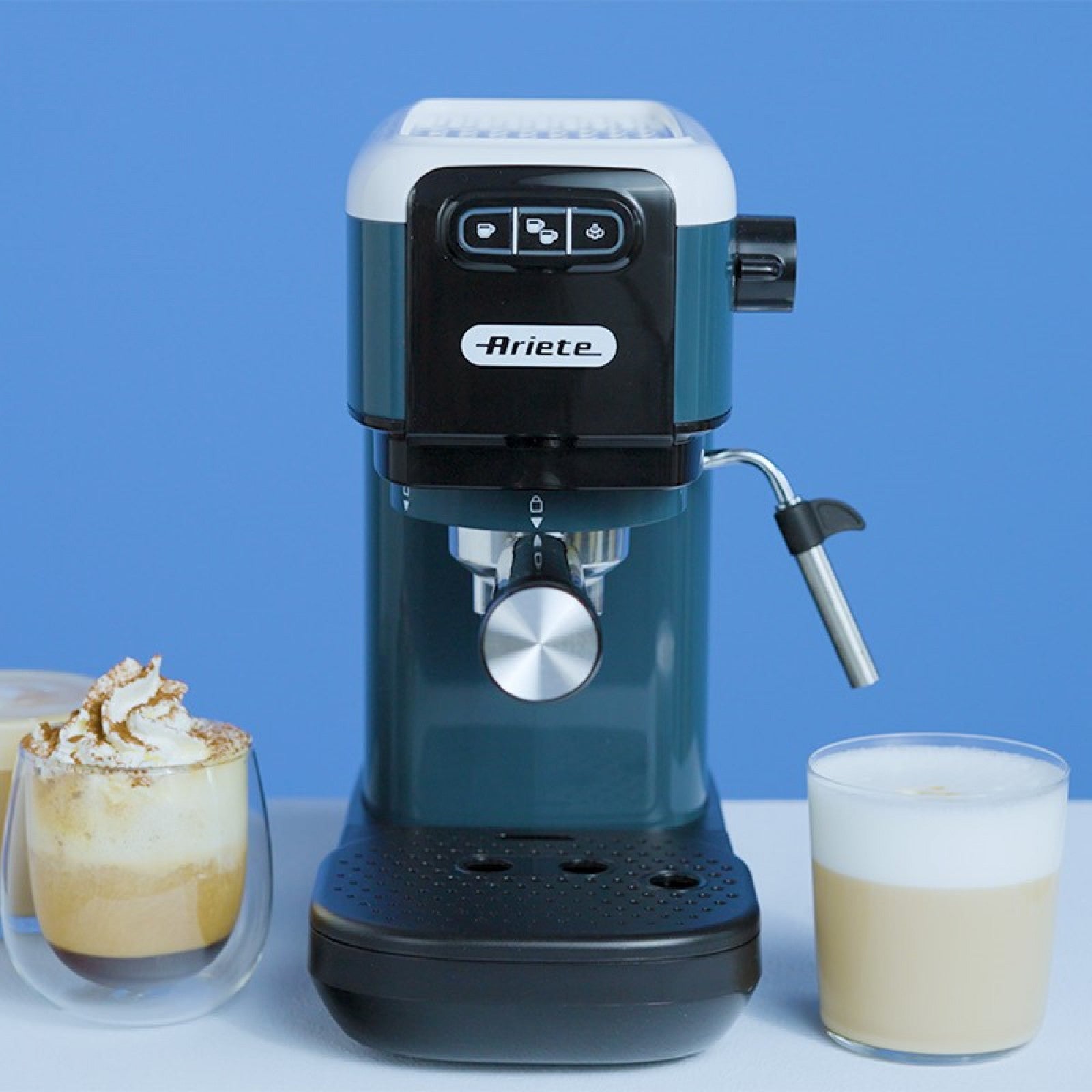 Ariete Macchina Caffè Espresso 1399 Bianca 1300W 15 bar Cialde E.S.E. e Macinato