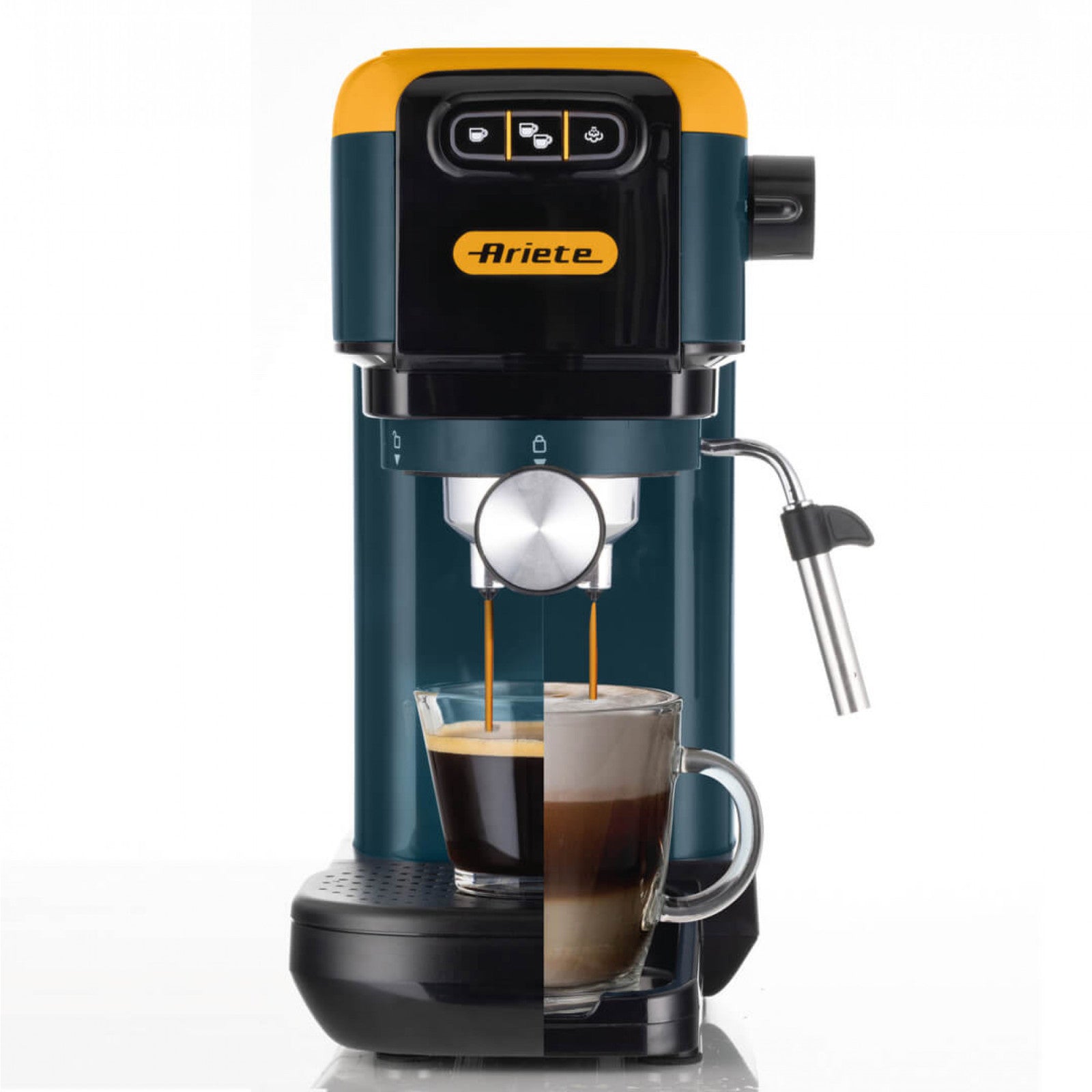 Ariete 1399 Macchina Caffè Espresso 15 bar Giallo Mango per Cialde E.S.E. e Macinato