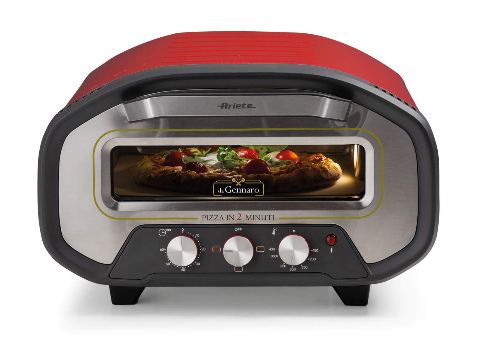 Ariete Forno Pizza Da Gennaro 3901 Rosso 2200W 430°C Cottura 2 Minuti