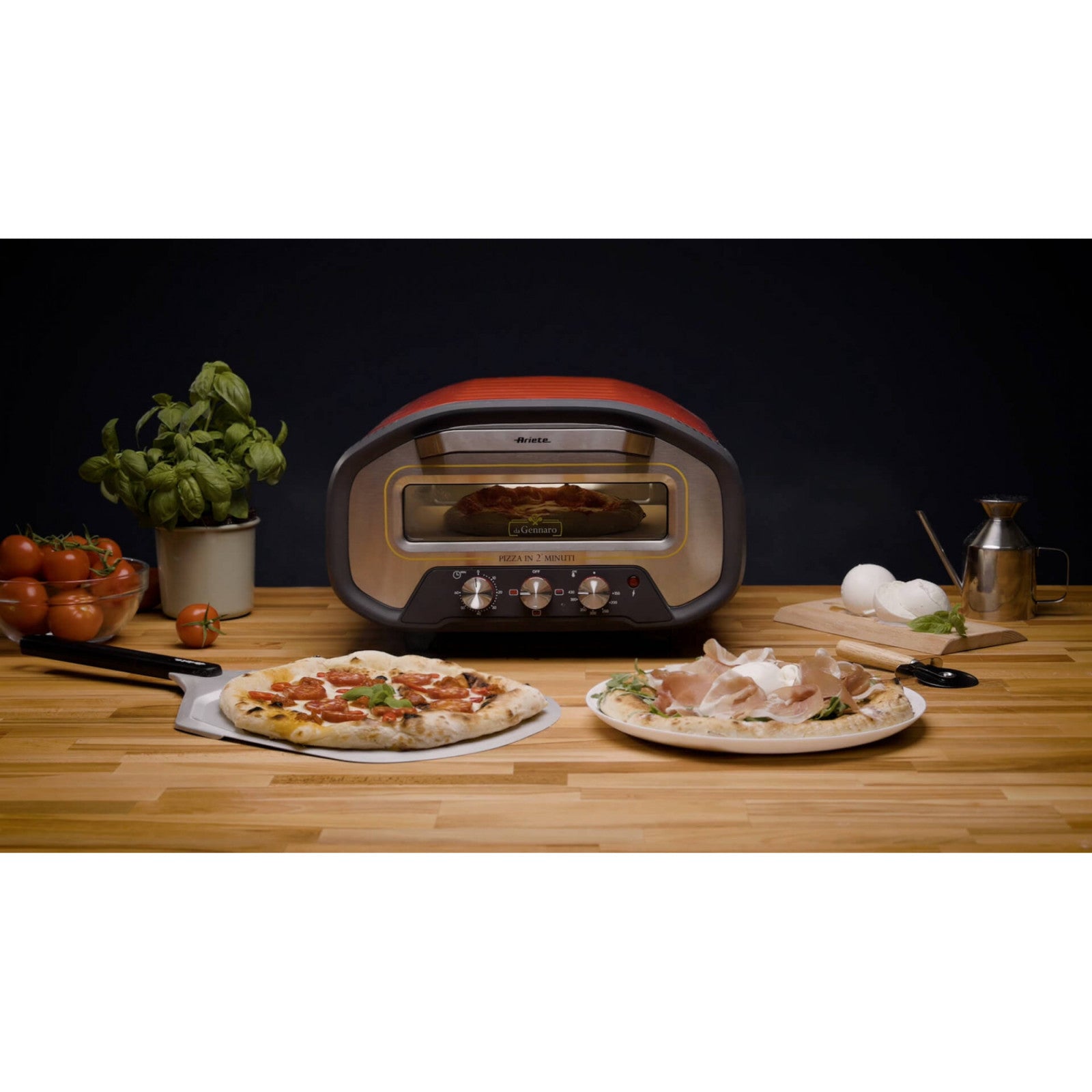 Ariete Forno Pizza Da Gennaro 3901 Rosso 2200W 430°C Cottura 2 Minuti