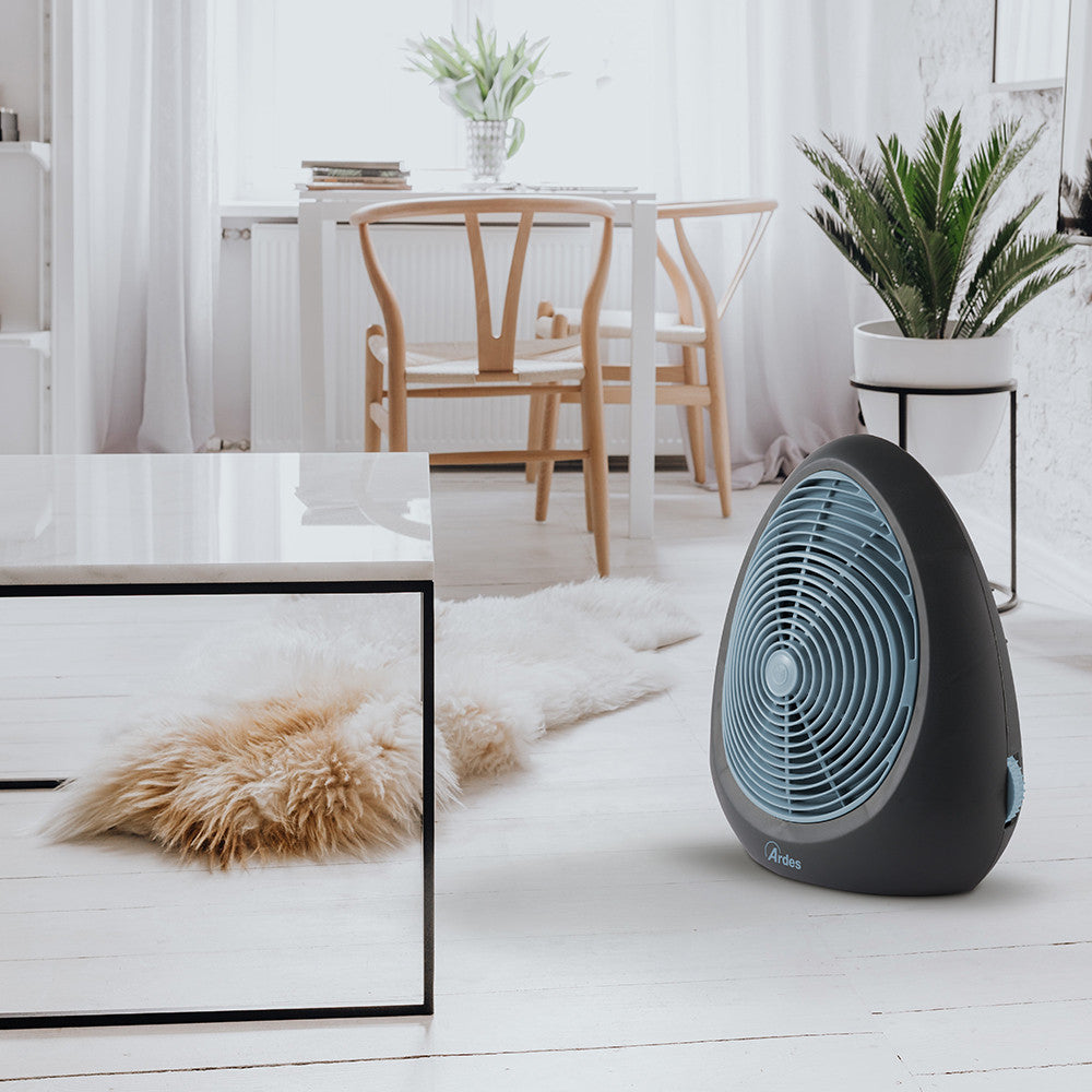 Ardes AR4F02N Stufetta elettrica 2000W con ventilatore, termostato regolabile, nero