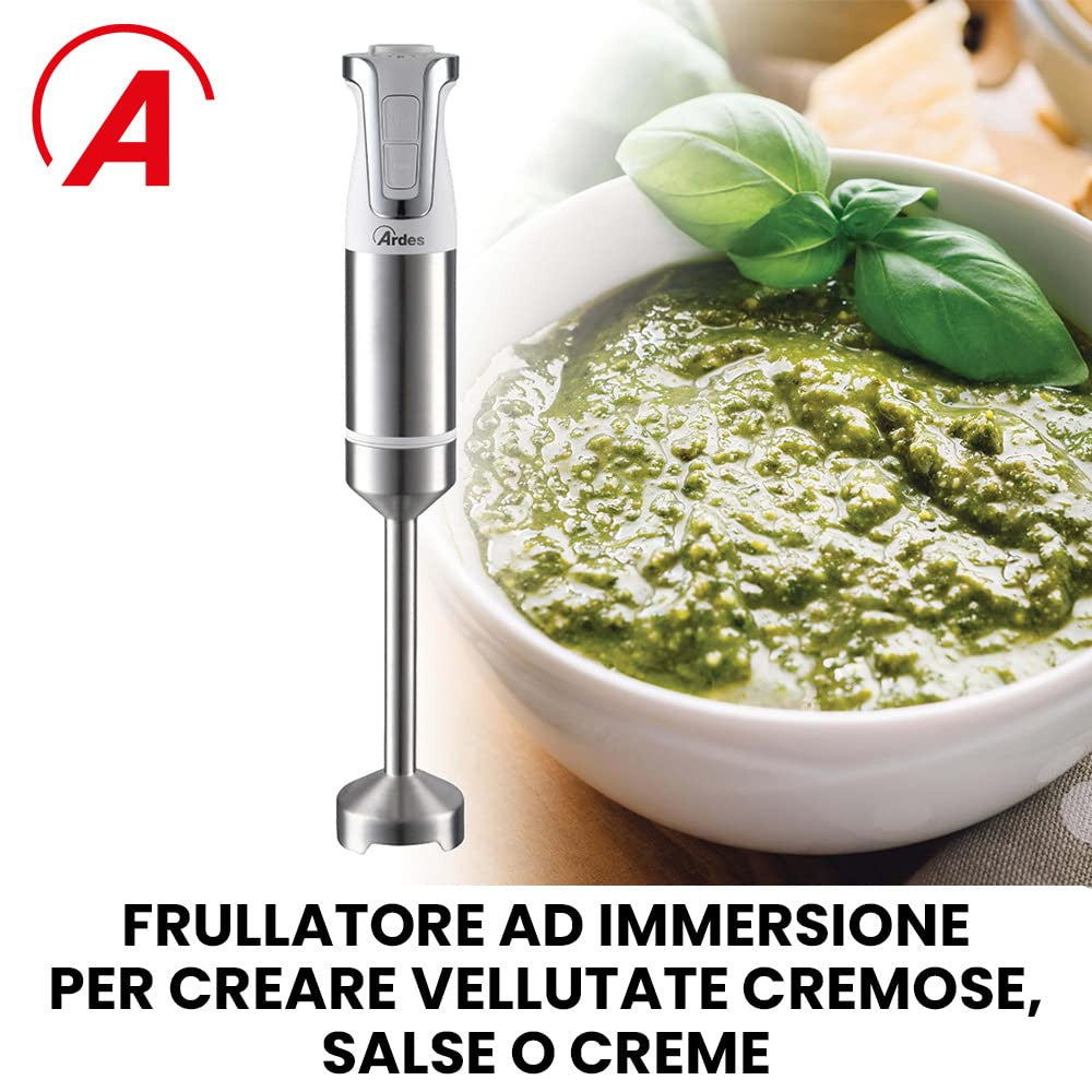 Ardes ARSET01 Frullatore a Immersione 3 in 1 1000W con Frusta e Tritatutto