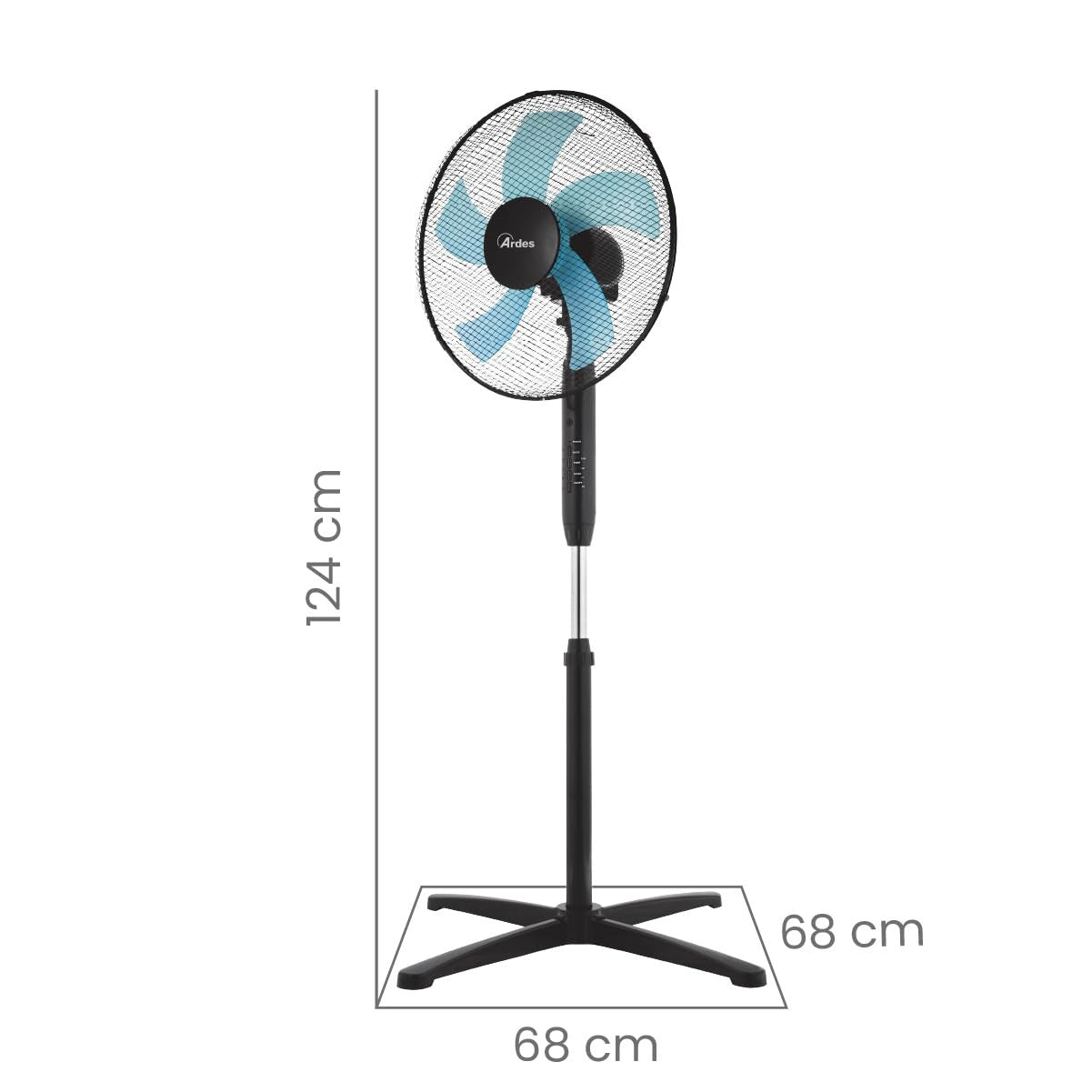 Ardes AR5ST40PNR Ventilatore a Piantana 40cm 5 Pale Oscillante con Telecomando