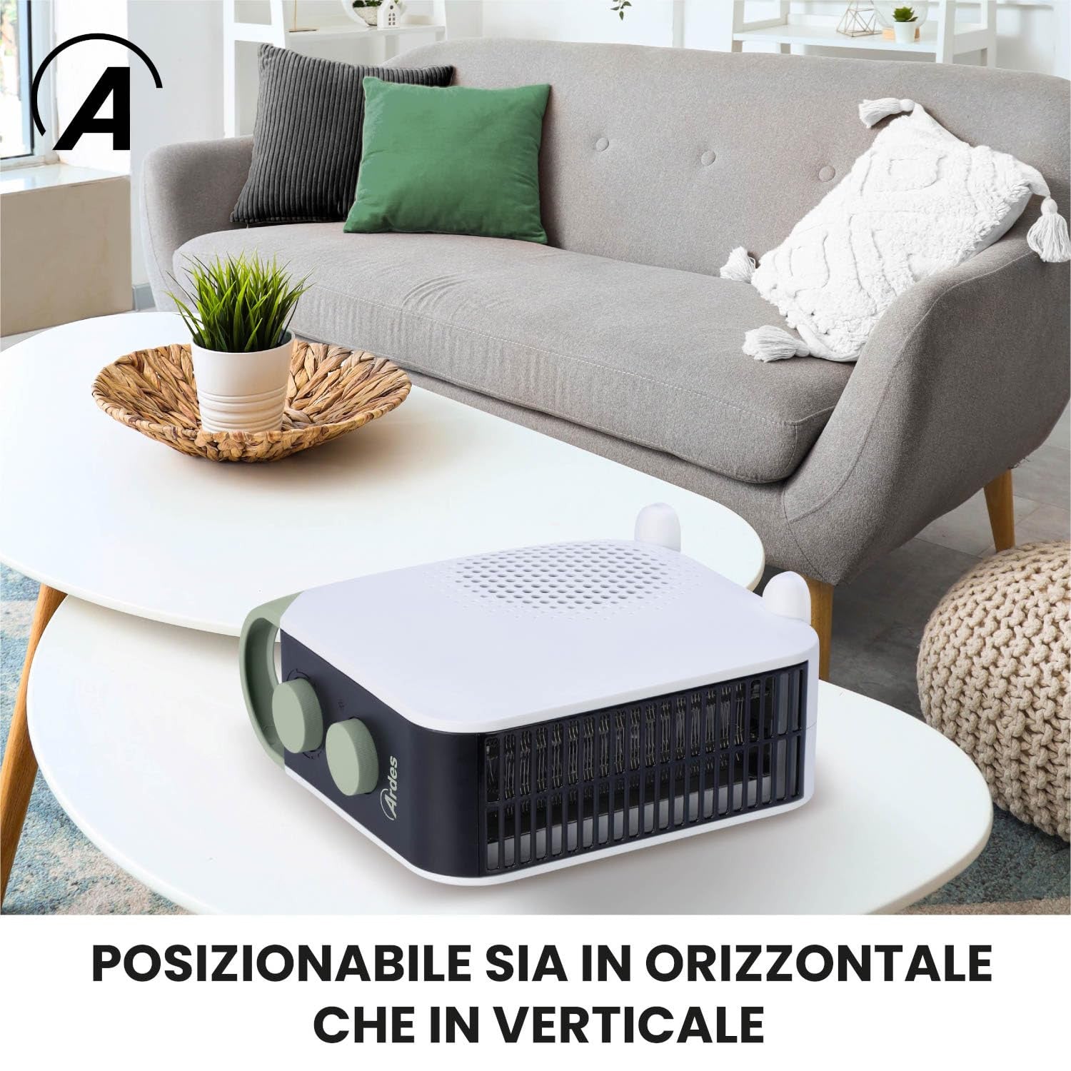 Ardes Termoventilatore AR4F15 Bianco 2000W Posizionabile Orizzontale/Verticale