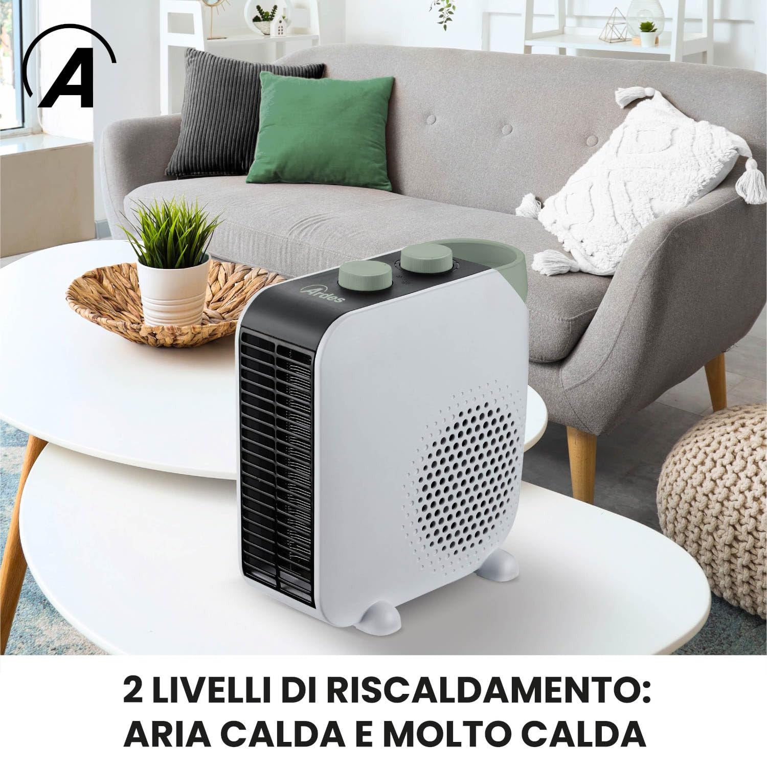 Ardes Termoventilatore AR4F15 Bianco 2000W Posizionabile Orizzontale/Verticale