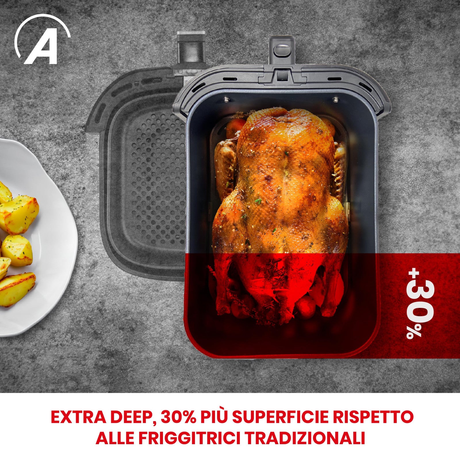 Ardes Friggitrice ad Aria ARFRYA10L 5 Litri Nera Slim Display Digitale Touch