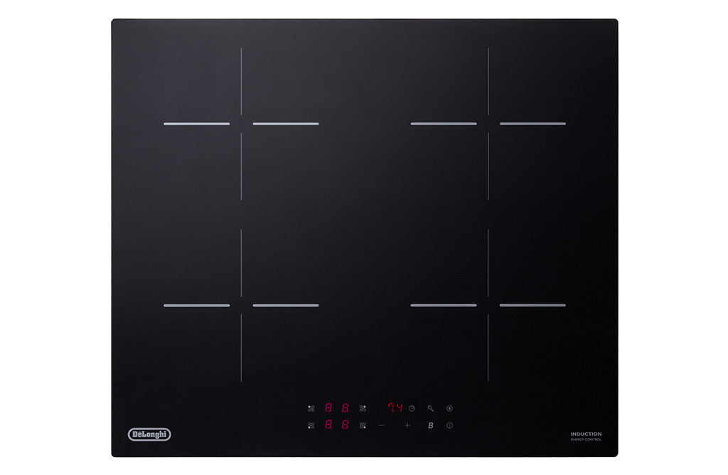 De'Longhi YLI60 Piano Cottura a Induzione 4 Fornelli 59cm Da Incasso Nero