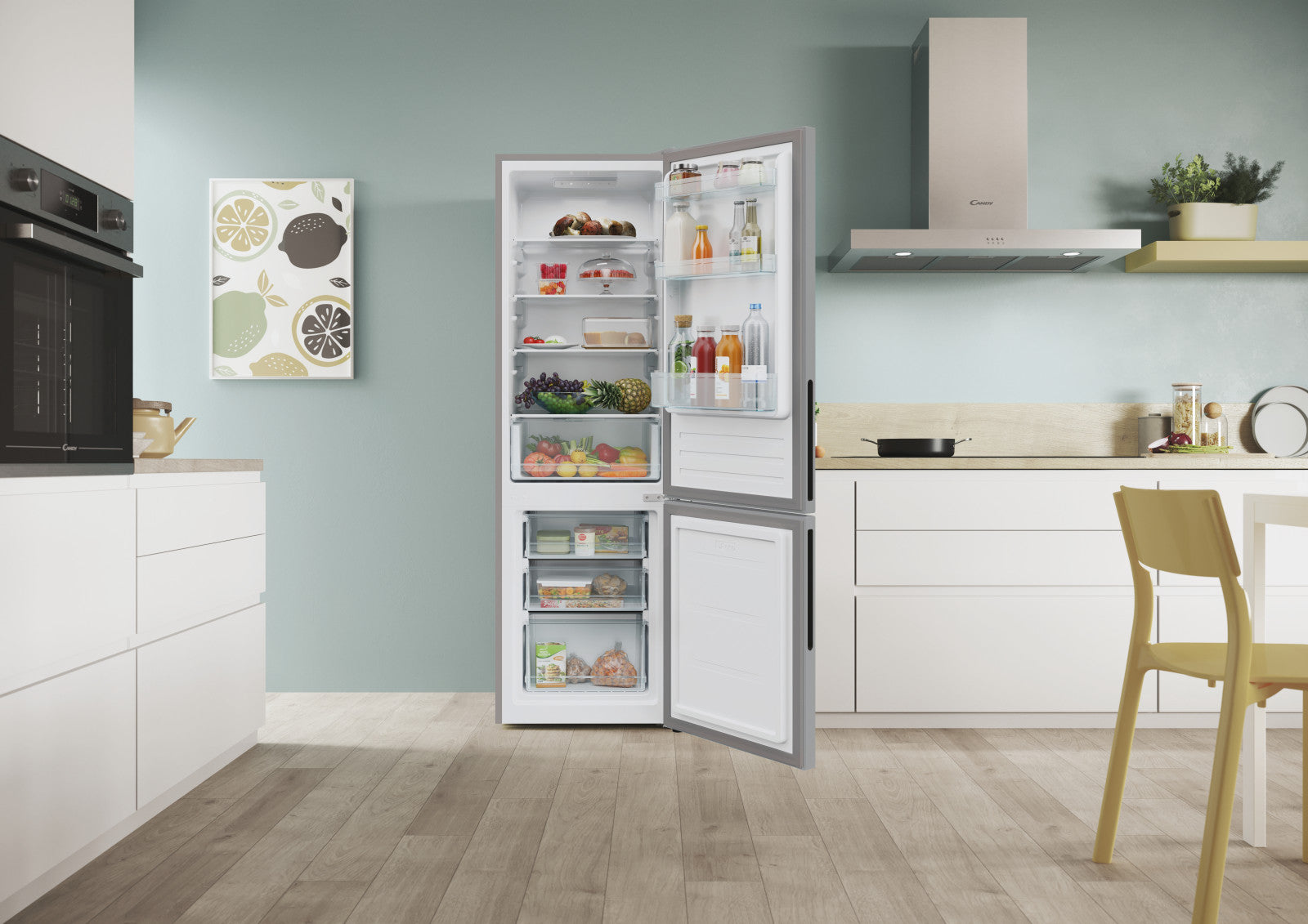 Candy Frigorifero Combinato CCT3L517ES 260L Classe E 39dB Argento Libera Installazione