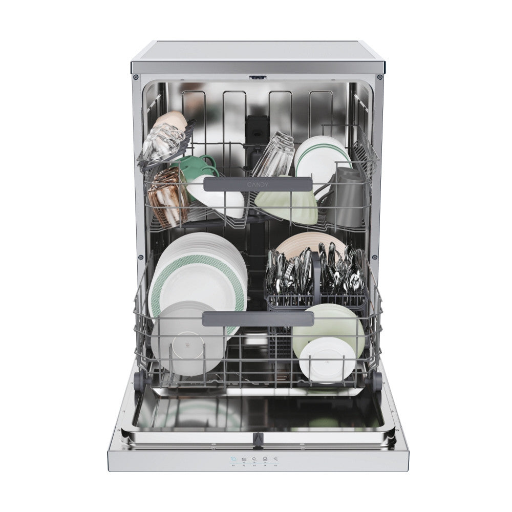 Candy Lavastoviglie RapidÓ CF 4E7L0X Libera installazione 14 coperti Inox Wi-Fi