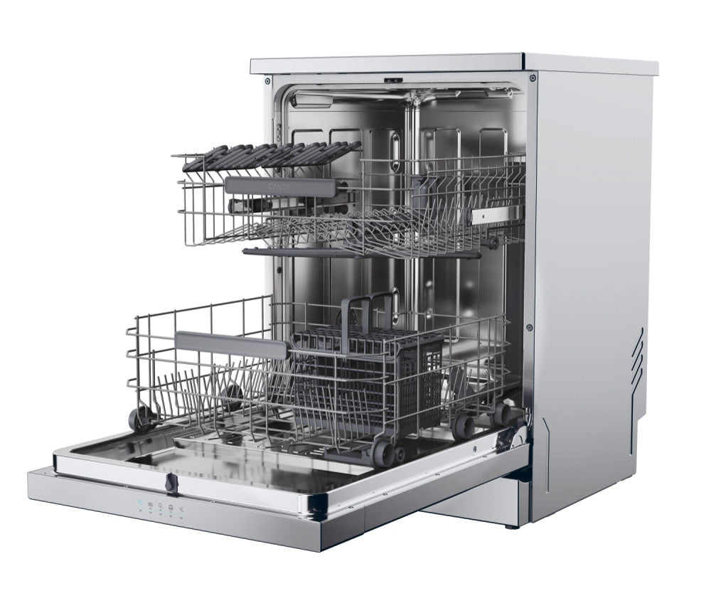 Candy Lavastoviglie RapidÓ CF 4E7L0X Libera installazione 14 coperti Inox Wi-Fi
