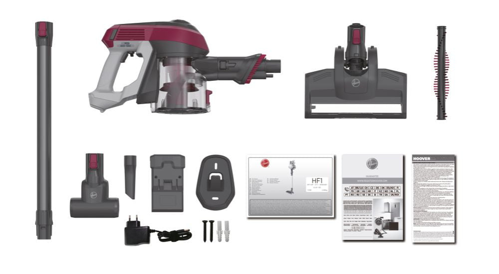 Hoover HF1 Aspirapolvere Elettrica Cordless Senza Sacchetto Magenta 0,9L 30min
