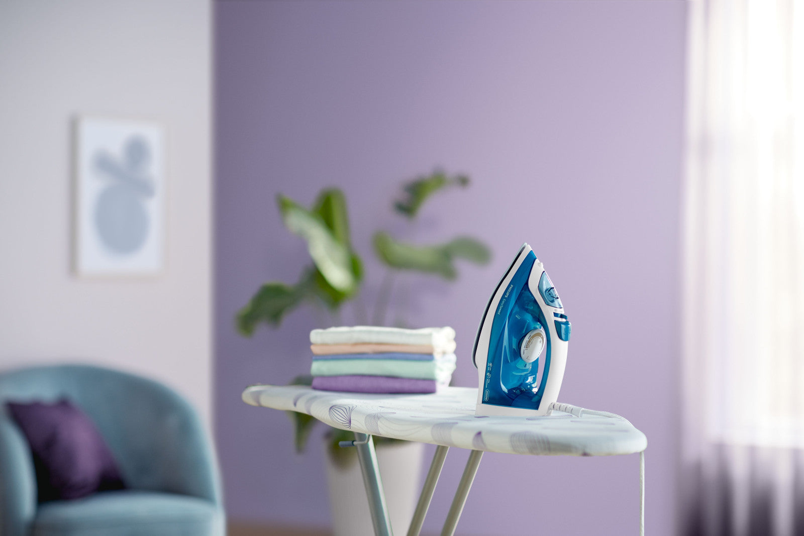 Philips EasySpeed GC1744/20 Ferro da Stiro a Vapore 2000W Piastra Antiaderente Blu/Bianco