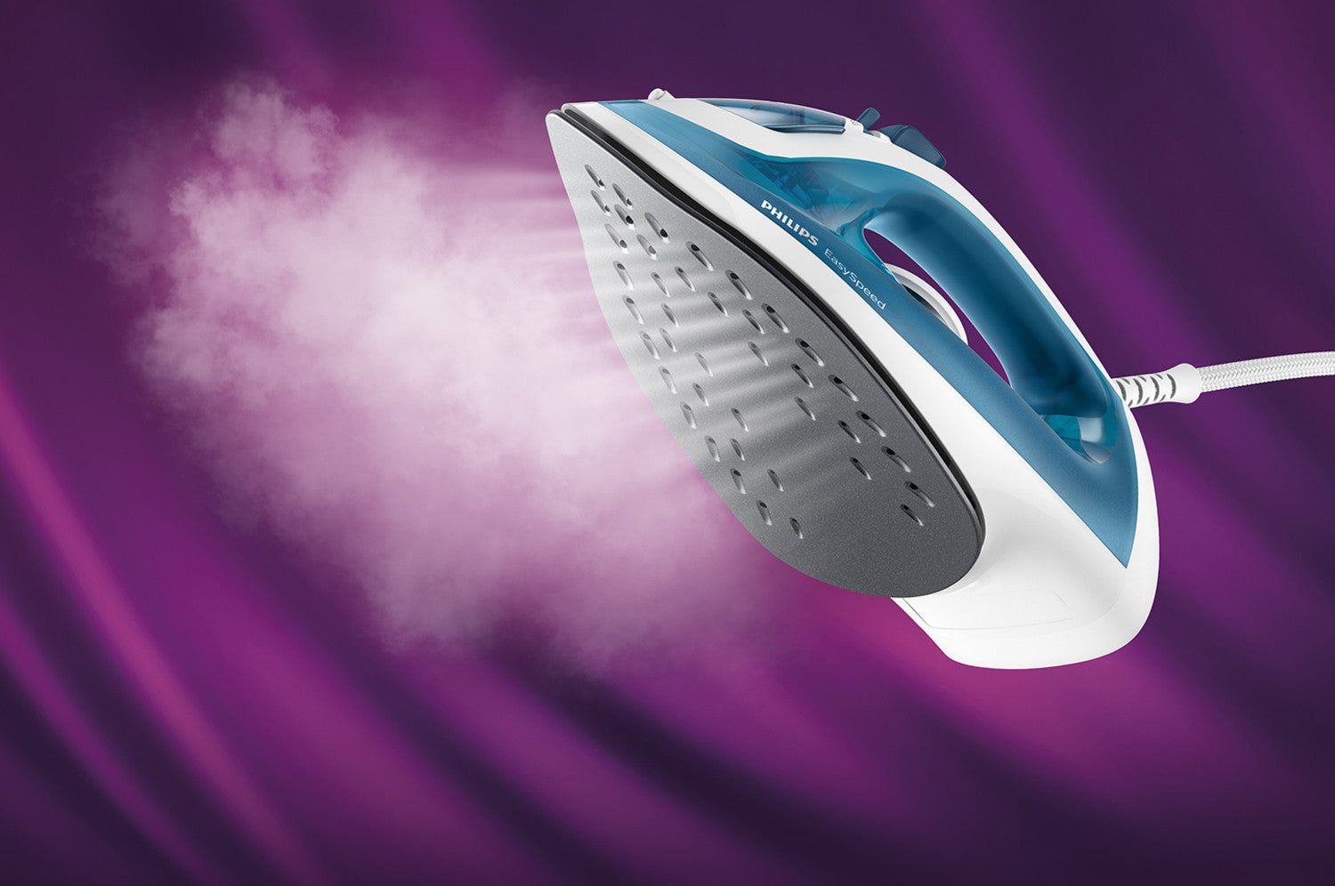 Philips EasySpeed GC1744/20 Ferro da Stiro a Vapore 2000W Piastra Antiaderente Blu/Bianco