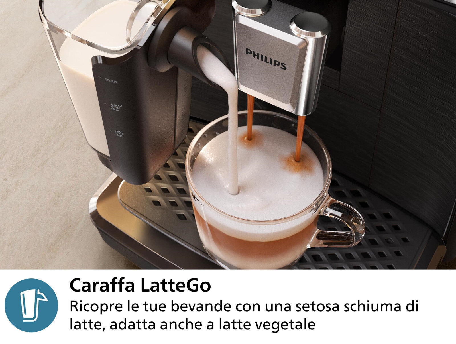 Philips Series 2300 LatteGo EP2334/10 Macchina da Caffè Automatica 4 Bevande Nero