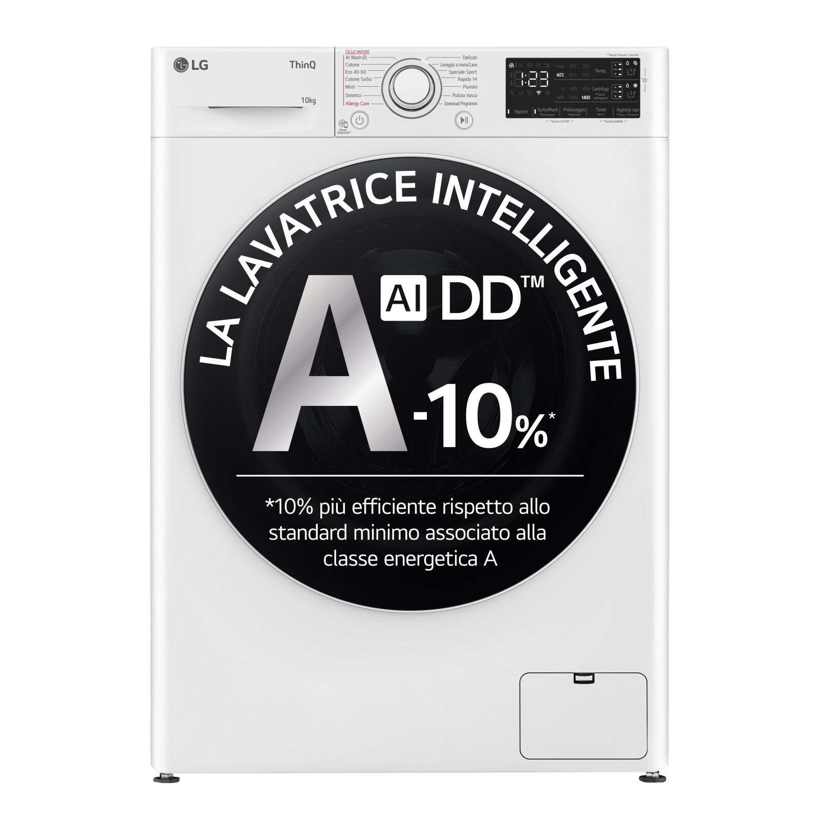 LG Lavatrice F4R3710NSWW 10 kg 1400 giri Classe A AI DD Carica Frontale Bianco