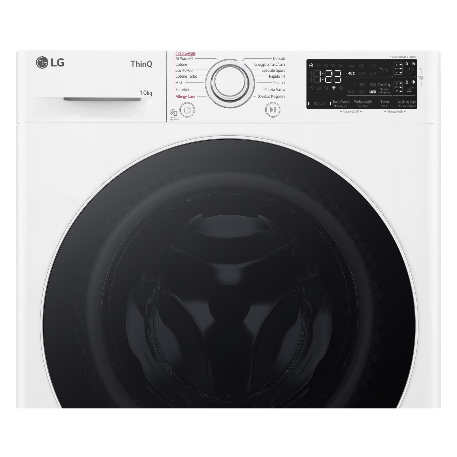 LG Lavatrice F4R3710NSWW 10 kg 1400 giri Classe A AI DD Carica Frontale Bianco