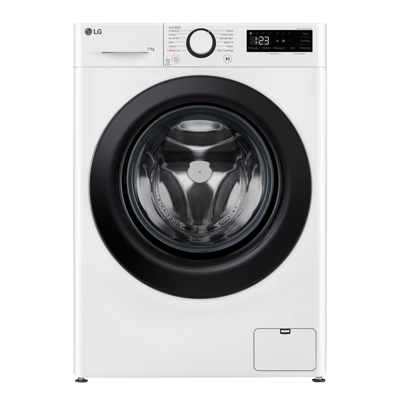 LG Washing Machine 11kg Front Load 1400 rpm Class A White with Steam F4R3011NSWB