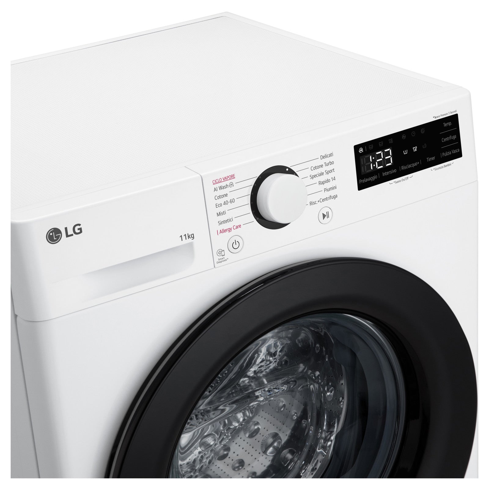 LG Washing Machine 11kg Front Load 1400 rpm Class A White with Steam F4R3011NSWB