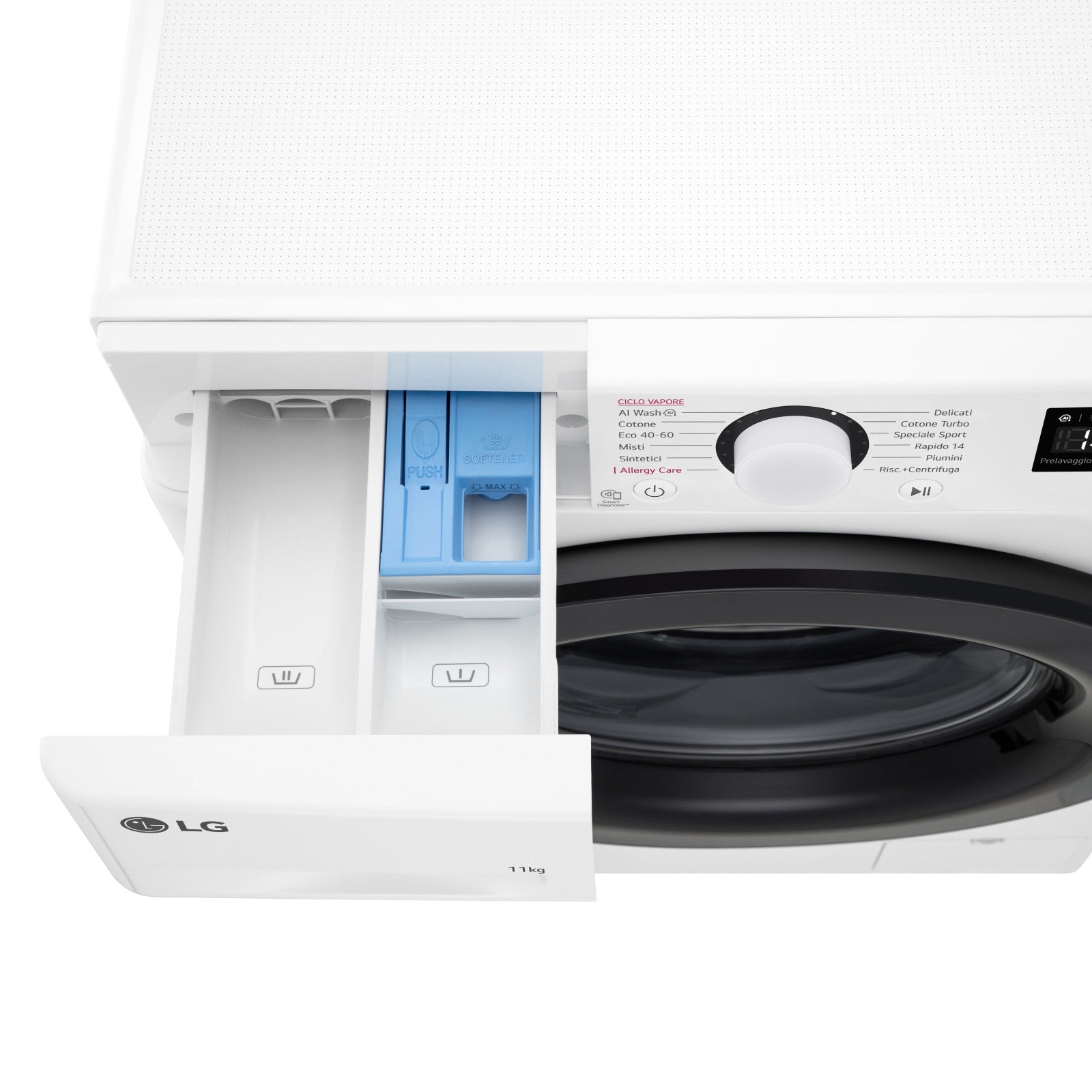 LG Washing Machine 11kg Front Load 1400 rpm Class A White with Steam F4R3011NSWB