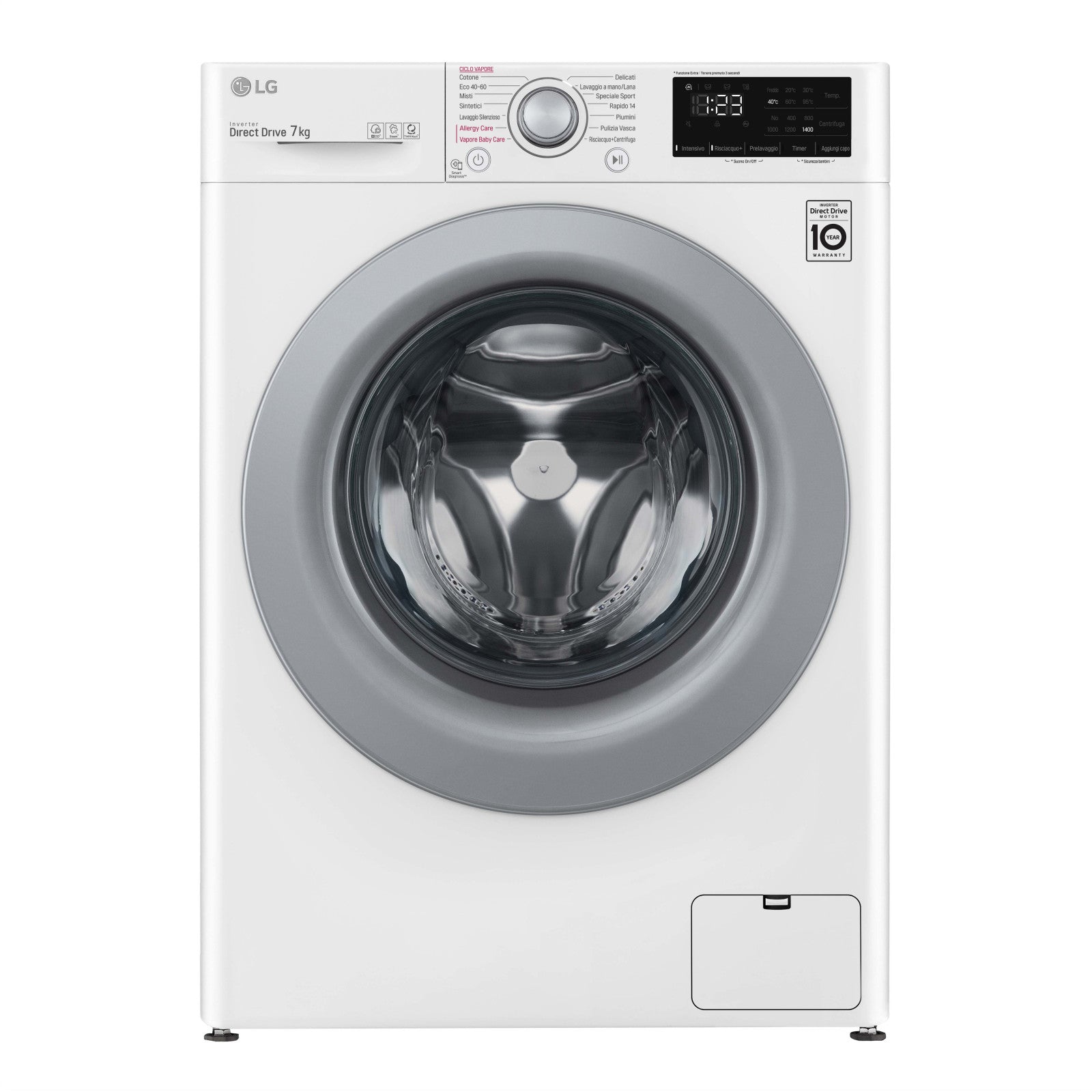LG Lavatrice Slim F2WV3S7S4E 7kg Classe D Vapore AI DD Carica Frontale 1200 giri